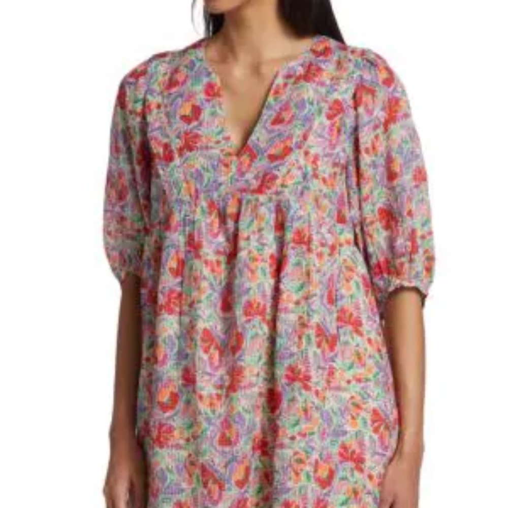 ba&sh Aleo mini floral dress, ecru - size Medium/2